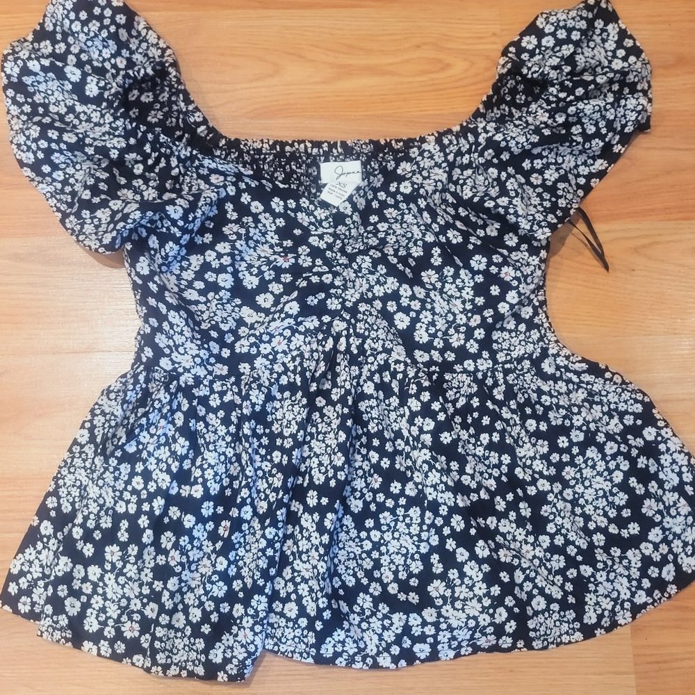 Black floral shirt